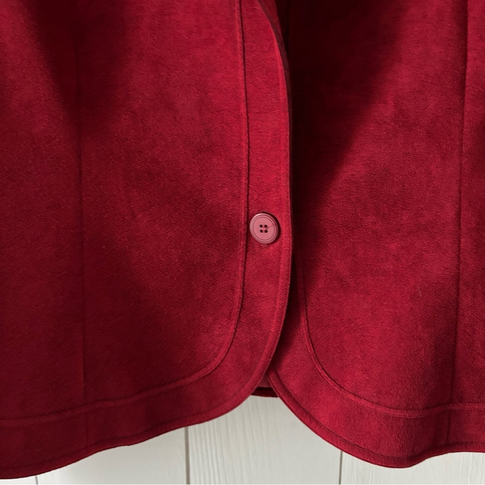 Vintage Brodkin UltraSuede Rich Red BlazerJacket Size 14 Large - Picture 6 of 13